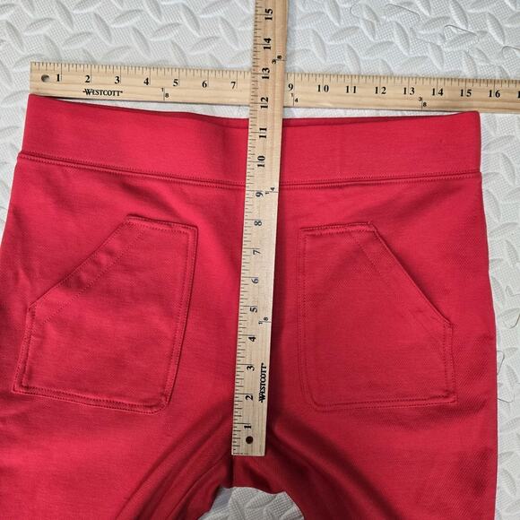 Anthropologie Maeve Wide Leg Pants Womens Medium Petite Red Pull On Knit Stretch - Picture 9 of 11